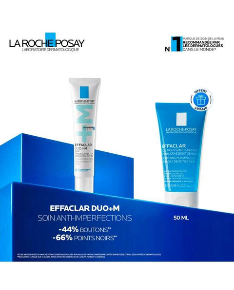 Offre Effaclar Duo +M 40 ML + Effaclar Gel Moussant 50 ML Offert - LA ROCHE POSAY