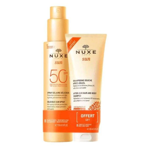 Offre Sun Spray Solaire Delicieux 150 ML SPF 50+ Shampoing Douche Apres Soleil 100 ML - NUXE