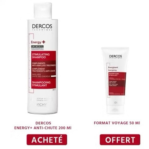 Offre Vichy Dercos Energy + Shampooing Stimulant Anti Chute 200ML + Format Voyage 50ML Offert