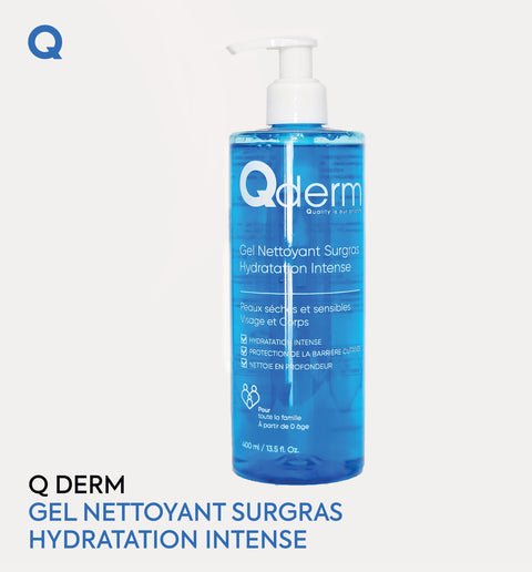 Qderm Gel Nettoyant Surgras Hydratation Intense 400 ML