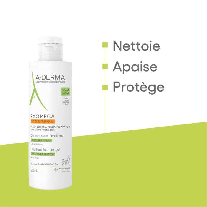 Aderma Exomega Control Gel Moussant Emollient Anti Grattage 500 ML - A-DERMA