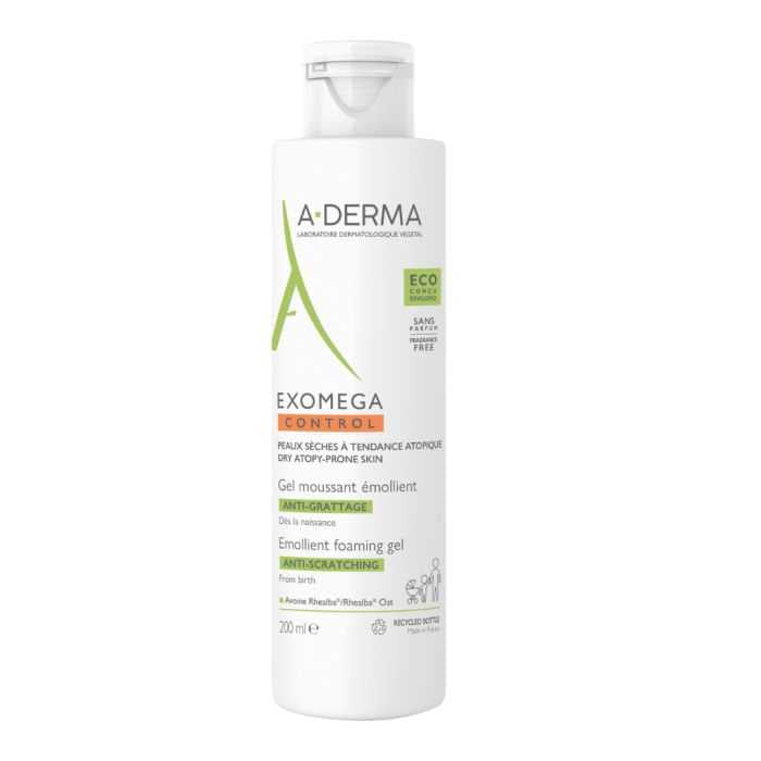 Aderma Exomega Control Gel Moussant Emollient Visage Corps 200 ML - A-DERMA