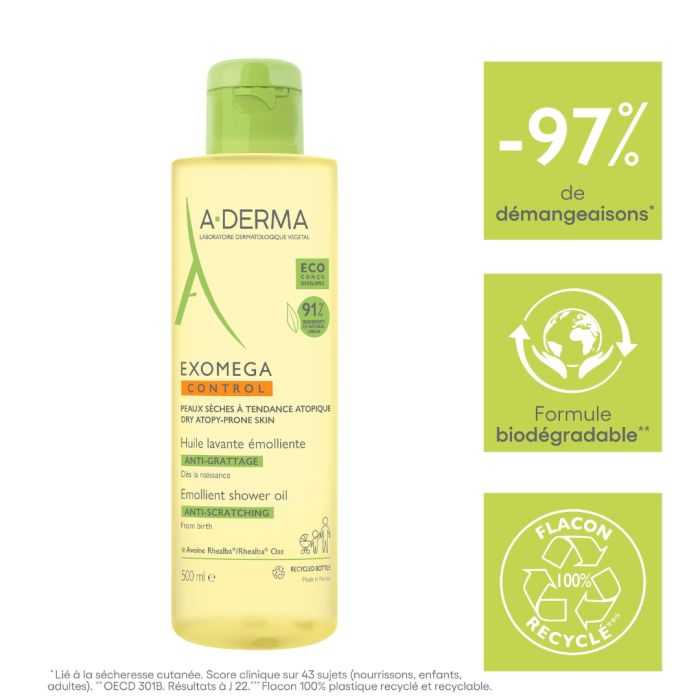 Aderma Exomega Controle Huile Lavante Emolliente 500 ML - A-DERMA