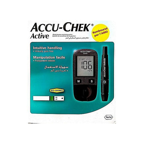Accu Chek Active Kit Lecteur de Glycemie + 10 Bandelettes - ACCU-CHECK