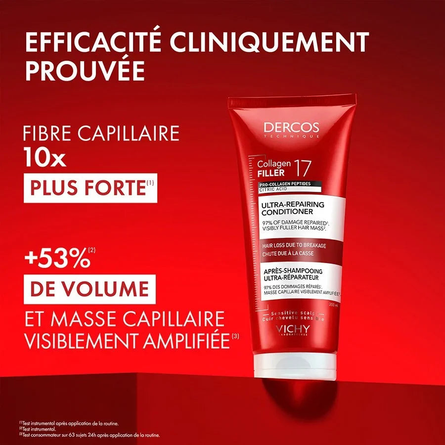 Vichy Dercos Après-Shampooing Ultra-Réparateur Collagen 17 Filler 200 ML - DERCOS