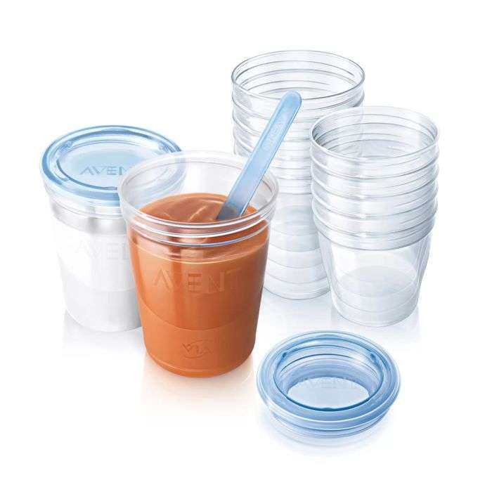 Set 10 Pots de Conservation pour Lait Maternel 180 Ml/6oz - AVENT