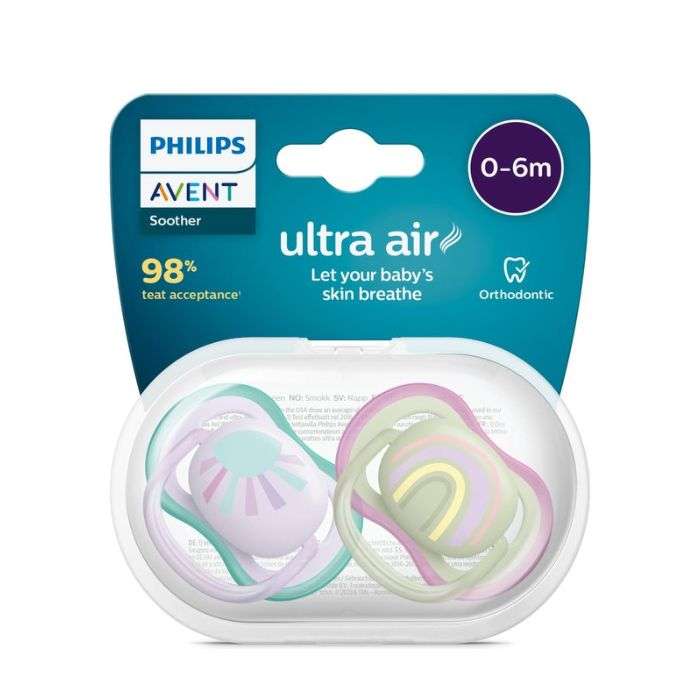 Sucette Ultra Air 0-6 Mois Pack de 2 Orthodontic - AVENT