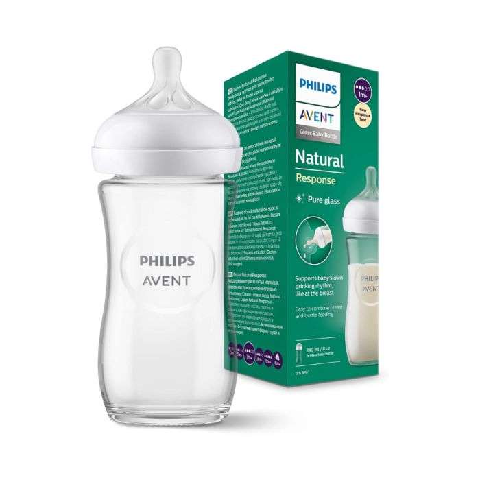 Biberon Natural en Verre 240 ML 1MOIS+ 8 Oz - AVENT