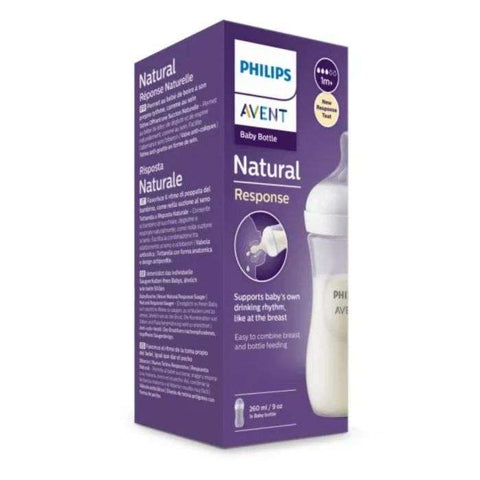 Biberon Natural Response 1MOIS + 260 ML 9 Oz - AVENT