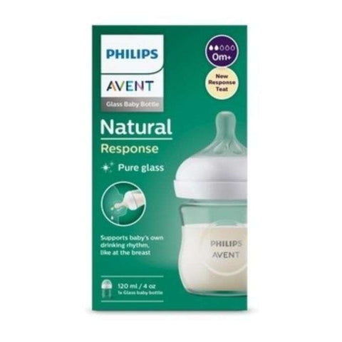 Biberon Natural Response en Verre 120 ML 0 Mois+ 4 Oz - AVENT