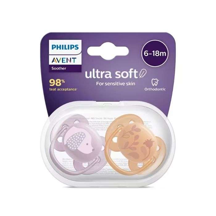Sucette Orthodontique Ultra Soft Peau Sensible 6 A 18 Mois - AVENT