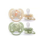 Sucettes Orthodontique Ultra Soft Peau Sensible 0-6 Mois Pack de 2 - AVENT