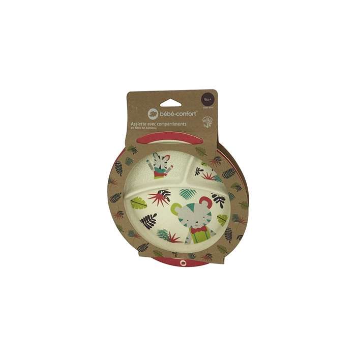 Assiette D’apprentissage avec Compartiments Bamboo Jungle Vibes 9 Mois+ - BEBE CONFORT