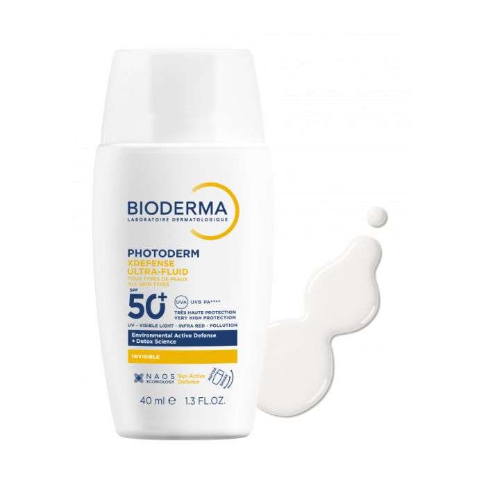 Offre Photoderm Xdefense Ultra Fluid SPF 50+ Invisible 40 ML + Sensibio Gel Moussant 100ML Offert - BIODERMA