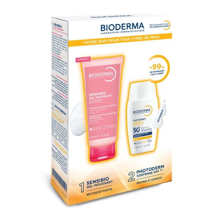 Offre Photoderm Xdefense Ultra Fluid SPF 50+ Invisible 40 ML + Sensibio Gel Moussant 100ML Offert - BIODERMA