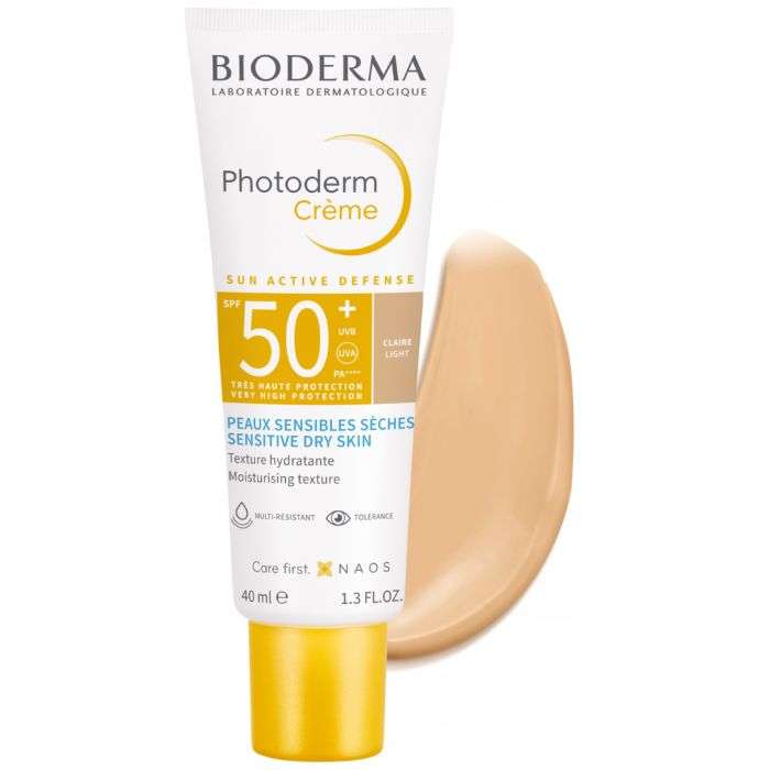 Photoderm Sun Active Defence Creme Solaire SPF 50 + Teinte Claire 40ML - BIODERMA