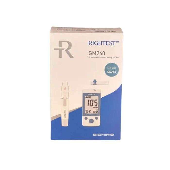 Rightest Kit Gm 260 Glucometre Lecteur de Glycemie + 10 Bandelettes + Stylo Autopiqueur + 10LANCETTES - BIONIME