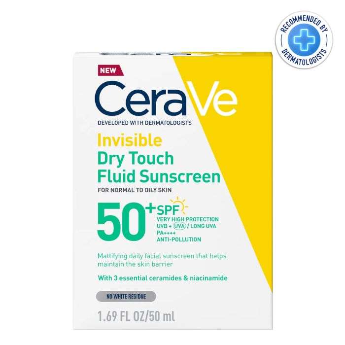 Ecran Solaire SPF 50 Fluide Invisible Toucher Sec 50 ML - CERAVE