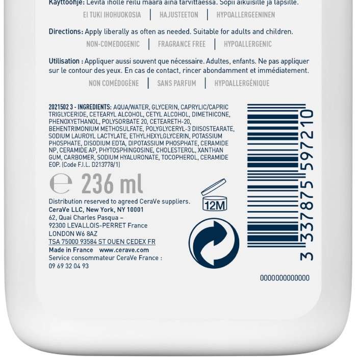 Lait Hydratant Peaux Seches A Tres Seches 236 ML - CERAVE