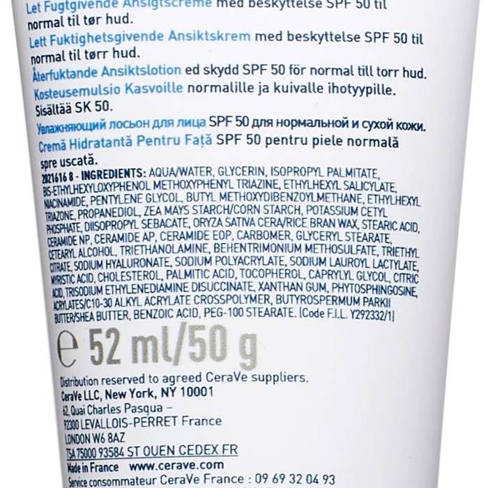 Creme Hydratante Visage SPF 50 52 ML - CERAVE