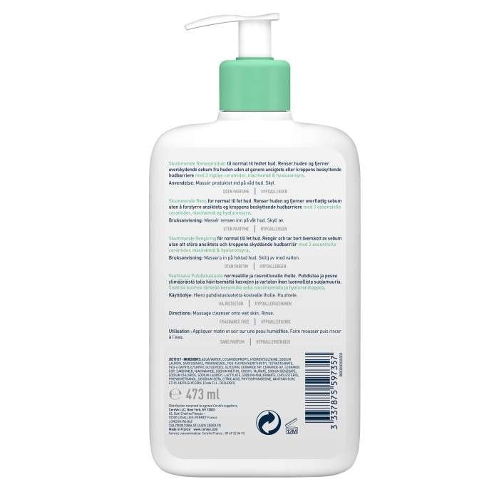 Gel Moussant Peaux Normales A Grasses 473 ML - CERAVE