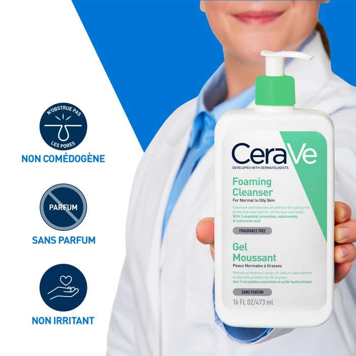 Gel Moussant Peaux Normales A Grasses 473 ML - CERAVE