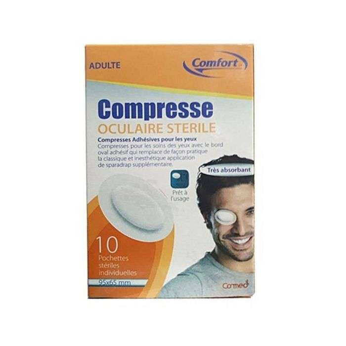 Compresse Oculaire Sterile Adulte 10 Pochettes 95*65 Mm - COMFORT