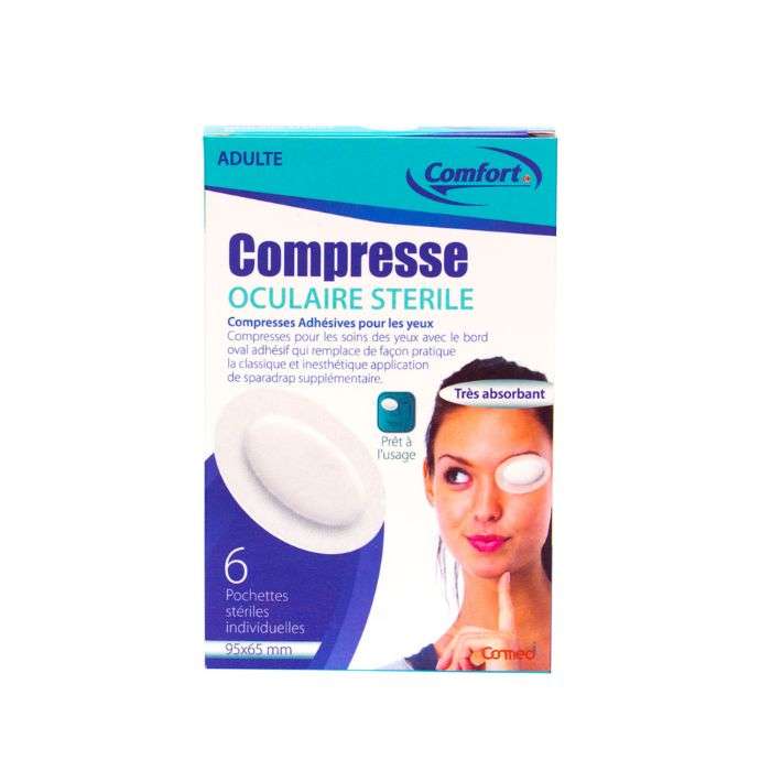 Compresse Oculaire Sterile Adulte 6 Pochettes 95*65 Mm - COMFORT