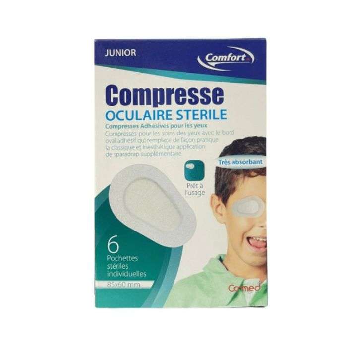 Compresse Oculaire Sterile Junior 6 Pochettes 85*60 Mm - COMFORT