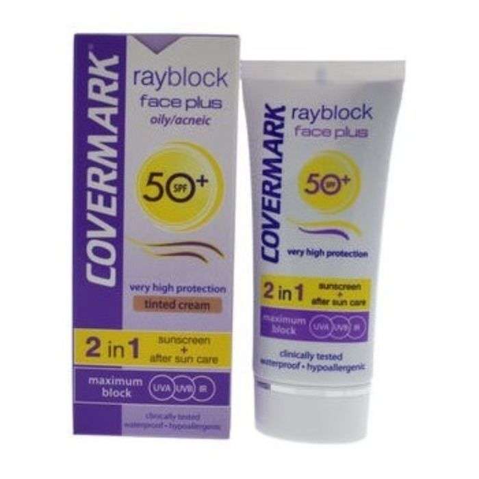 Rayblock Face Plus Peau Mixte Acneique SPF 50 +teinte Beige Clair 50 ML - COVERMARK