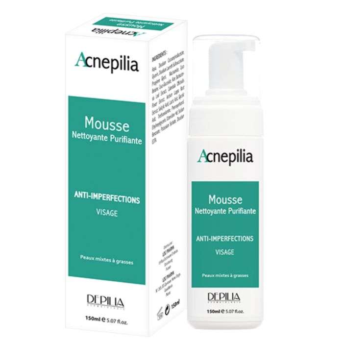 Acnepilia Mousse Nettoyante Purifiante 150 ML - DEPILIA