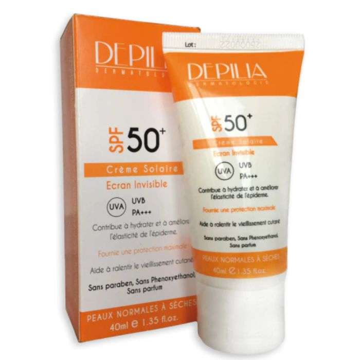 Creme Solaire Invisible Peaux Normales A Seches SPF 50-40ML - DEPILIA