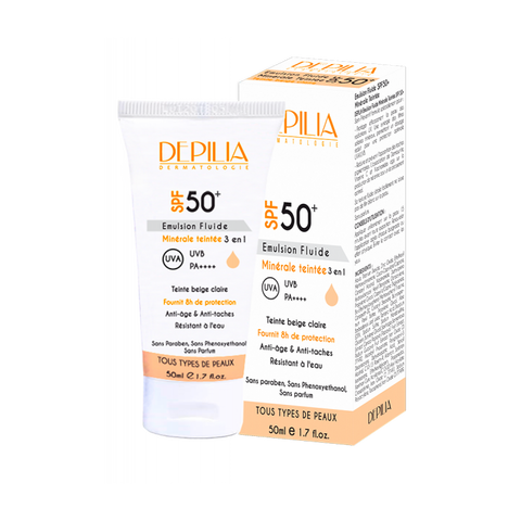 Emulsion Solaire SPF 50+ Teintee 50 ML - DEPILIA