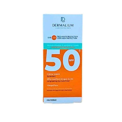 Creme Solaire Invisible SPF 50+ Peaux Grasse 50ML - DERMALIUM