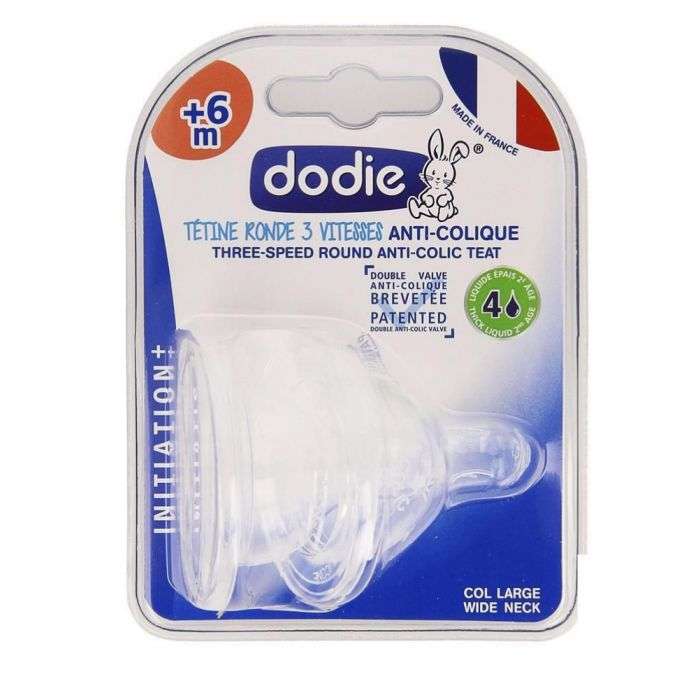 2 Tetines Ronde +6mois Anti Colique Debit Rapide 4 - DODIE