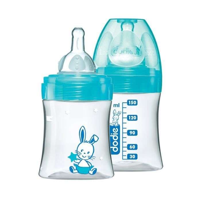 Biberon Anti Colique Tetine Ronde 3 Vitesses + 150ML Lagoon Valentin 0-6 M - DODIE