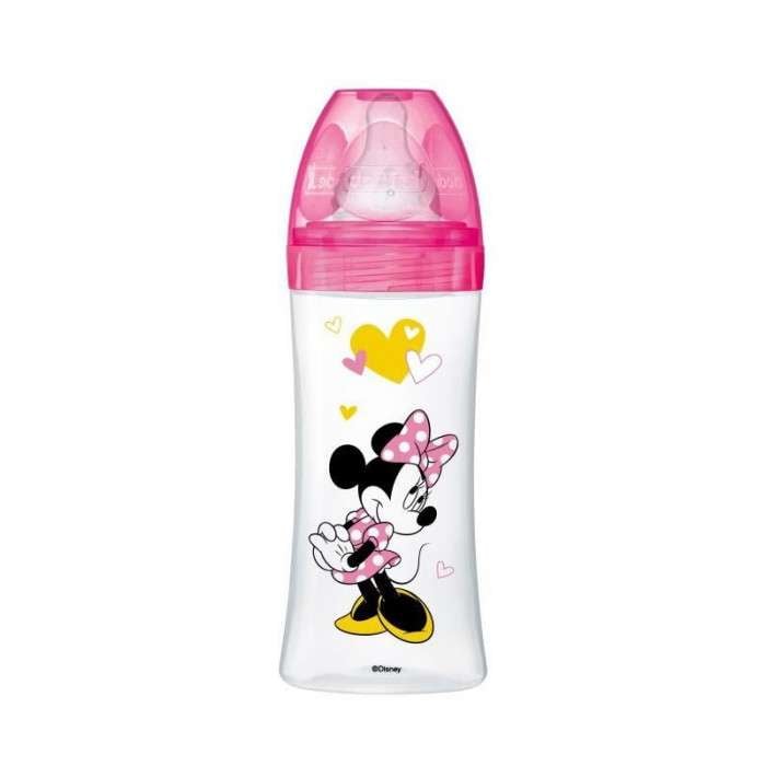 Biberon Anti Colique Tetine Ronde 3 Vitesses+ 330ML Minnie Rose +6 M - DODIE