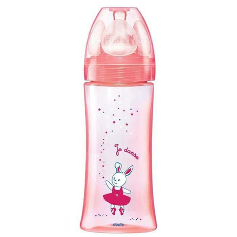 Biberon Anti Colique Tetine Ronde 3 Vitesses+ 330ML Rose Danse +6 M - DODIE