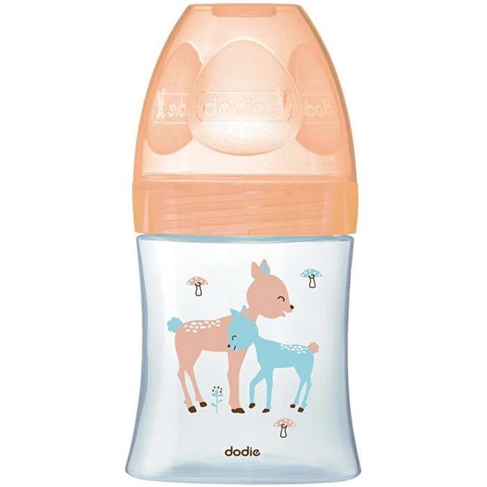 Biberon Anti Colique Verre Tetine Plate 150ML Beige Biche 0-6 M - DODIE