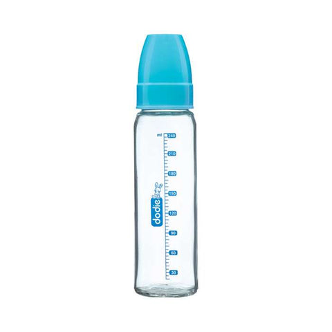 Biberon Col Etroit Verre 240ML Bleu Lagoon - DODIE
