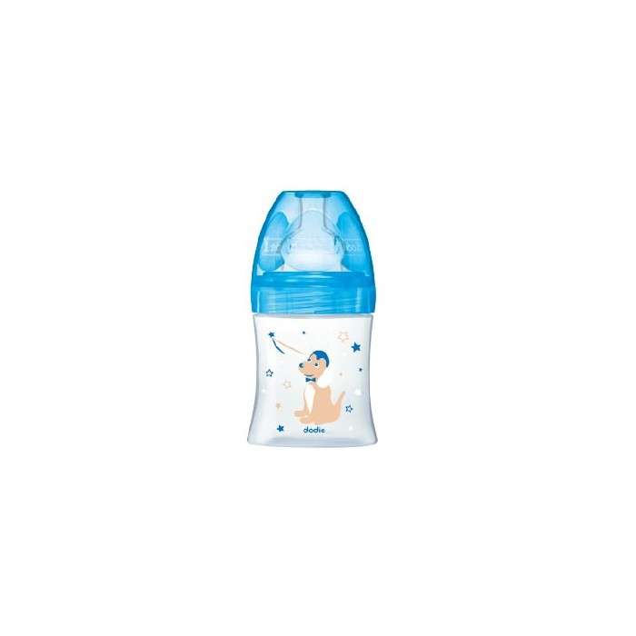 Biberon Sensation+ 150ML Bleu Ourson 0-6 M Tetine Plate D1 - DODIE