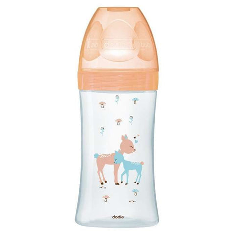 Biberon Sensation+ Verre 270ML Beige Biche 0-6 M Tetine Plate D2 - DODIE