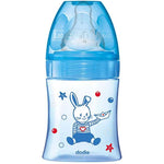 Biberon Tetine Ronde 3VITESSES Anti Colique 150ML Bleu Bateau 0-6 Mois - DODIE