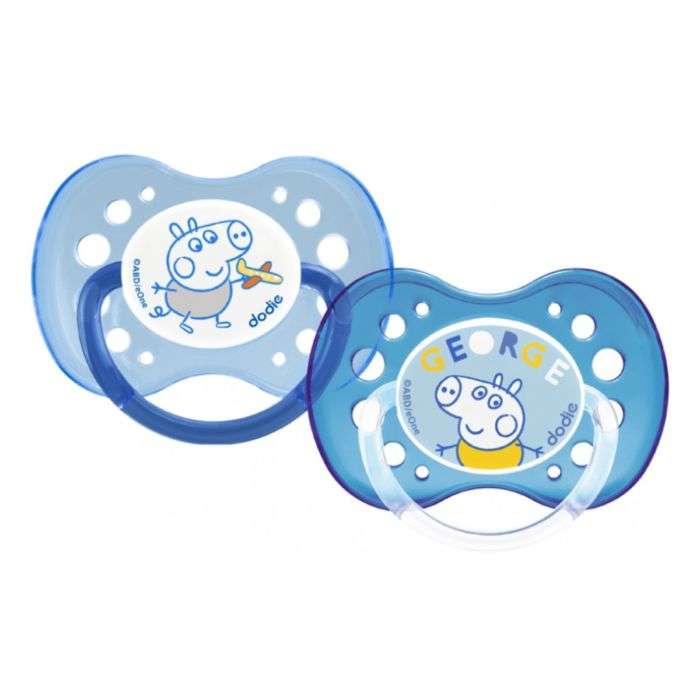 2 Sucettes Anatomiques Peppa Pig 18 Mois + Bleu - DODIE