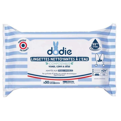 Lingettes Nettoyantes A L'eau 50 Pieces - DODIE