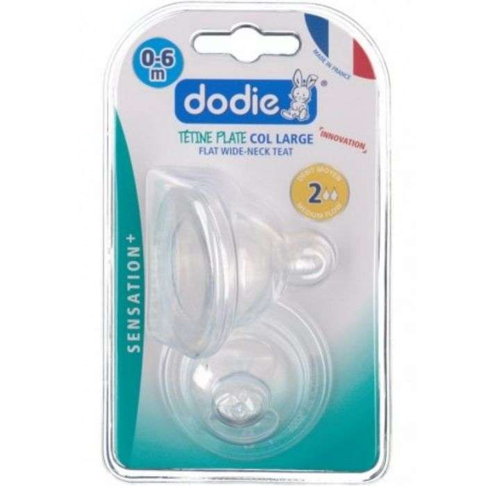 Sensation + Tetines Plate Col Large Debit 2 0-6 Mois 2 Pieces - DODIE