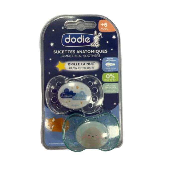 Sucette Anatomique Nuit Symmetrical Soothers A36 +6m - DODIE