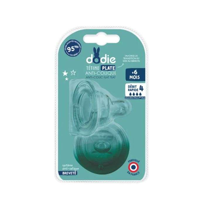 Tetine Plate Anti Colique 6 Mois Debit 4 - DODIE