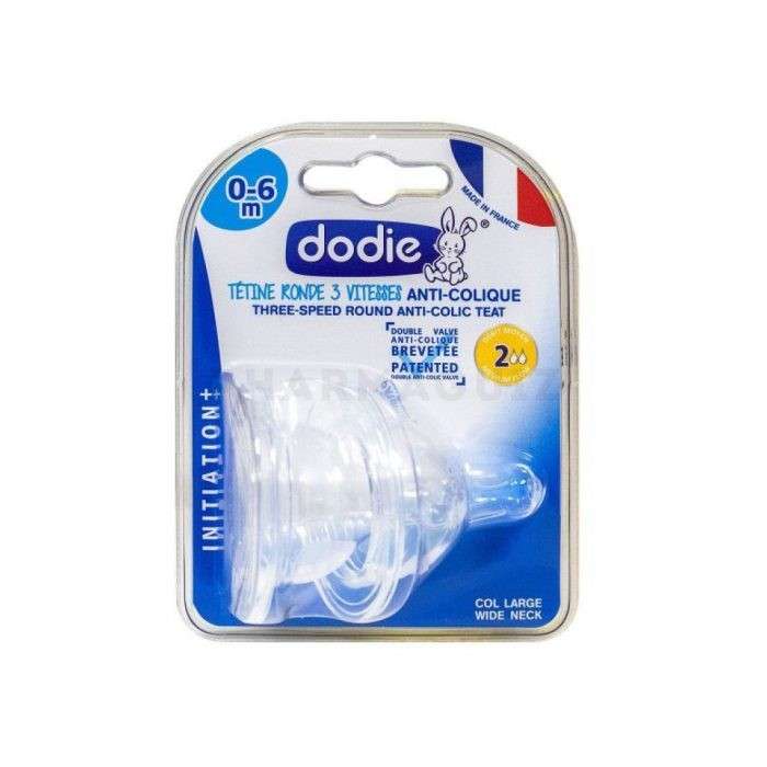 Tetine Ronde 3 Vitesses Anti Colique D2 0-6M X2 - DODIE