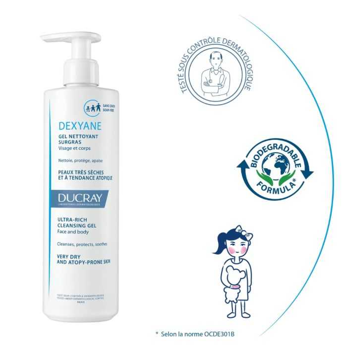 Dexyane Gel Nettoyant Surgras 400 ML - DUCRAY